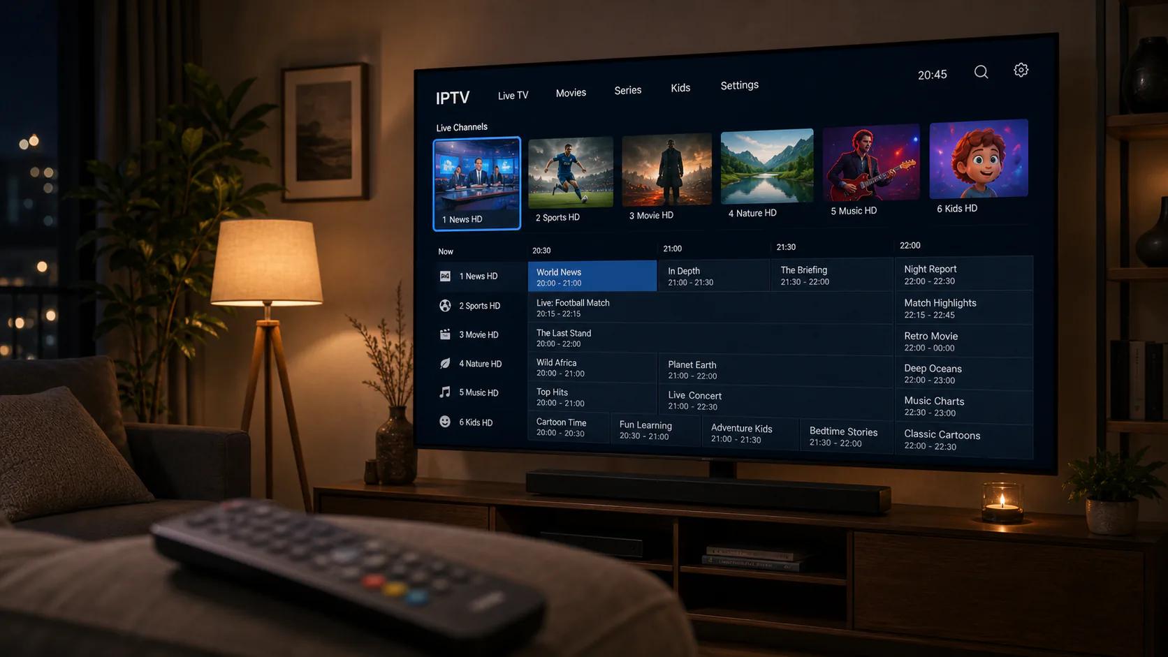 IPTV Smarters em Portugal numa Smart TV